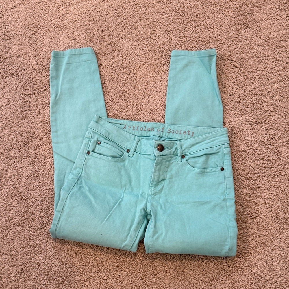 Articles of Society Seafoam Skinny Jeans